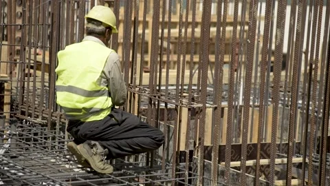 Formwork and iron Stock Footage 152421577