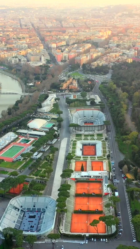 The Foro Italico complex in Rome. where tennis is played. Italy. Stock Footage 286956705