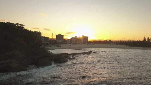 Forster beach at sunset Stock Footage 168360061