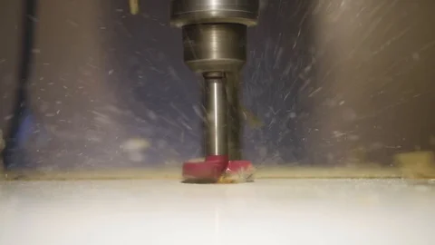 The forstner drill makes a hole in the board Stock Footage 108501052