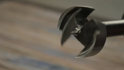 The forstner drill is spinning Stock Footage 103594587