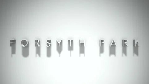 Forsyth park 3D title animation white text on a white background Stock Footage 299750371