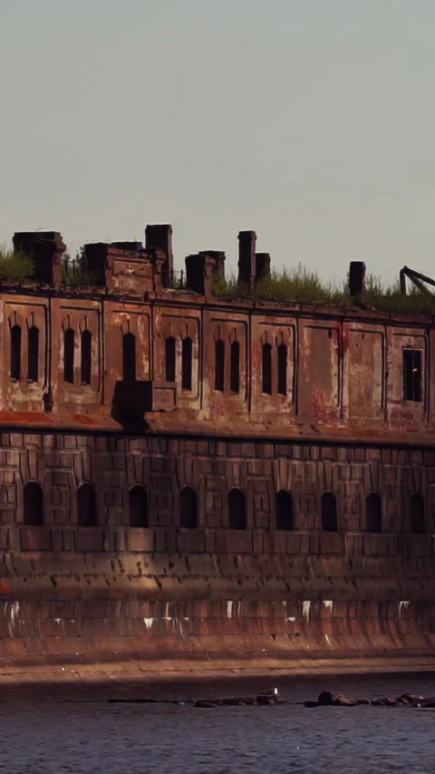 Fort Alexander I , or Plague Fort . Footage. Kronstadt, St. Petersburg. Old Stock Footage 306505452
