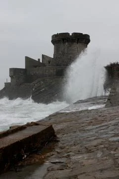 Fort among waves Stock Photos