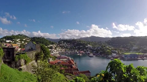 Fort and Harbor, Grenada Stock Footage 73304149