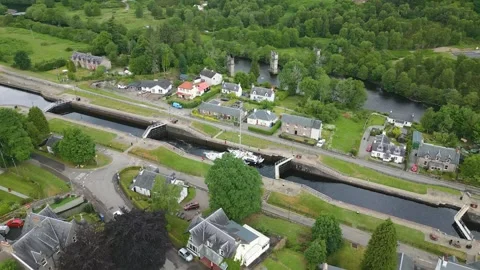 Fort Augustus boat lock Stock Footage 244941405