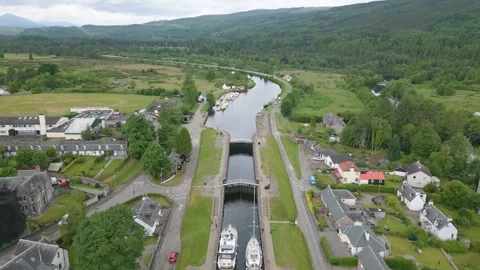 Fort Augustus boat lock Stock Footage 244943608