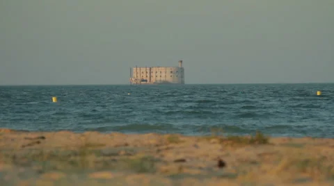 Fort Boyard from beach Stock Footage 43992501