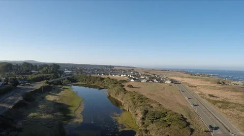 Fort Bragg Overlooking Pudding Creek Stock Footage 54956627