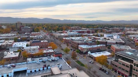Fort Collins Day Time Drone Footage 01 | Old Town | Front Range | Downtown | 4K Stock Footage 259861591