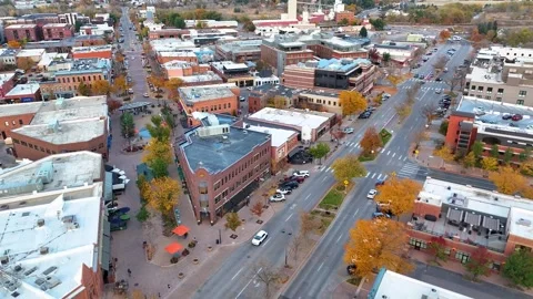 Fort Collins Day Time Drone Footage 18 | Old Town | Front Range | Downtown | 4K  Stock Footage 259863053
