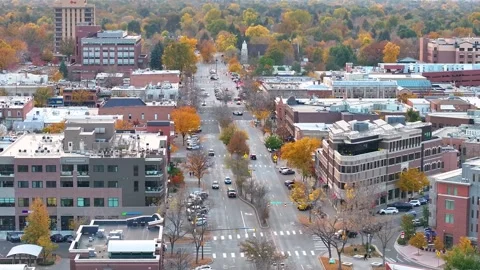 Fort Collins Day Time Drone Footage 11 | Old Town | Front Range | Downtown | 4K  Video stock 259863280