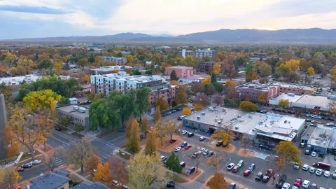Fort Collins Day Time Drone Footage 14 | Old Town | Front Range | Downtown | 4K  Stock Footage 259863282