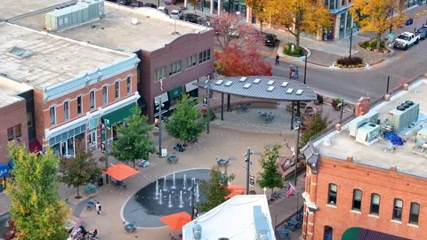Fort Collins Day Time Drone Footage 06 | Old Town | Front Range | Downtown | 4K  Stock Footage 259863475