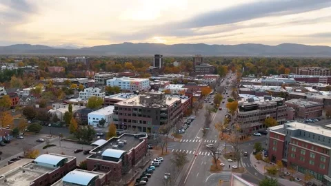 Fort Collins Day Time Drone Footage 03 | Old Town | Front Range | Downtown | 4K  스톡 동영상 259863482