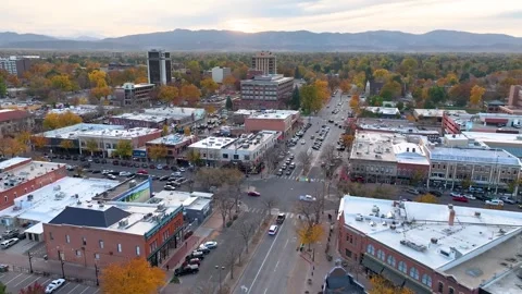 Fort Collins Day Time Drone Footage 07 | Old Town | Front Range | Downtown | 4K  Stock-Footage 259863496