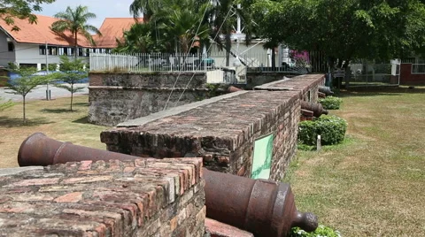 Fort Cornwallis Lighthouse in the George Town, Malaysia Stock Footage 48207542