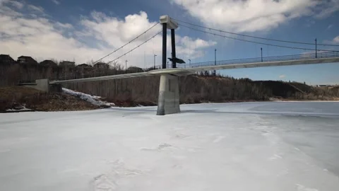 Fort Edmonton Footbridge Stock Footage 259680643
