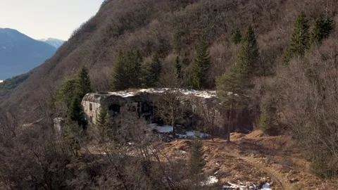 Fort Herman from the First World War in Slovenia. Fortress in the mountains Vidéo 168128329