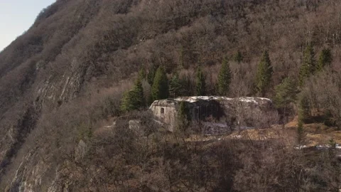 Fort Herman from the First World War in Slovenia. Fortress in the mountains 库存影片 168128336