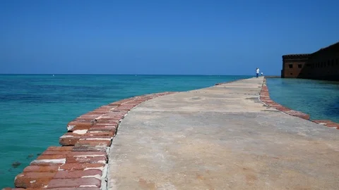 Fort Jefferson Moat - Dry Tortugas National Park Stock Footage 104756853