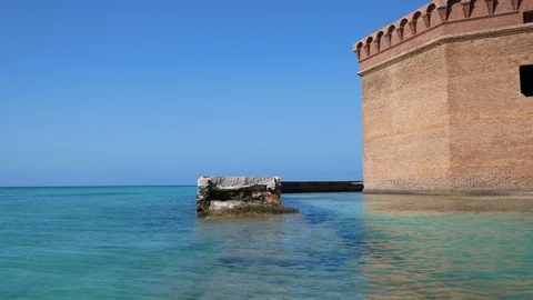 Fort Jefferson Moat - Dry Tortugas National Park Stock Footage 104757953