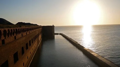 Fort Jefferson Sunset Time Lapse - Dry Tortugas National Park Stock Footage 104746050