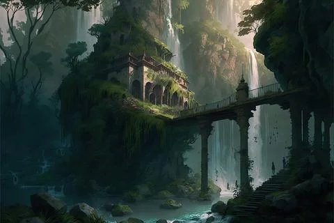 A Fort In A Jungle Stock Illustration