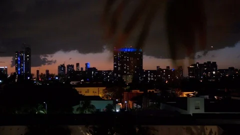 Fort Lauderdale Night Skyline Stock Footage