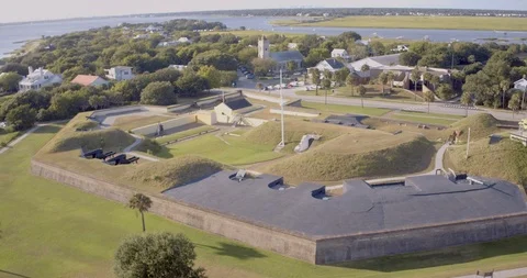 Fort Moultrie Sullivan's Island No Flags Stock Footage