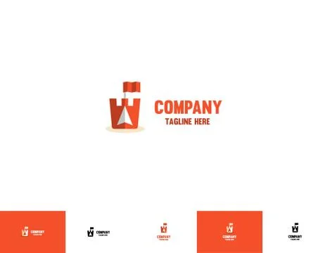 Fort with Mouse Cursor Logo. A stuning logo. Illustrazione stock