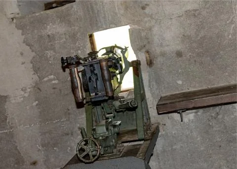 Fort Mutzig Machine Gun Position in Concrete Bunker Stock Photos
