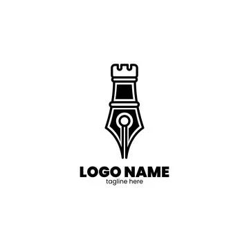Fort pen logo design vector Illustrazione stock