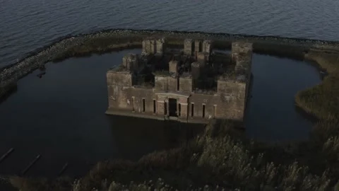 Fort Proctor at sunset drone shot 動画素材 137966742