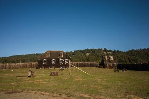 Fort Ross, Historic Russian fort at Fort Ross State Park, California Stock Photos