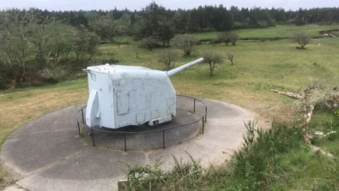 Fort Stevens State Park overlooking Columbia River Stock Footage 163626300