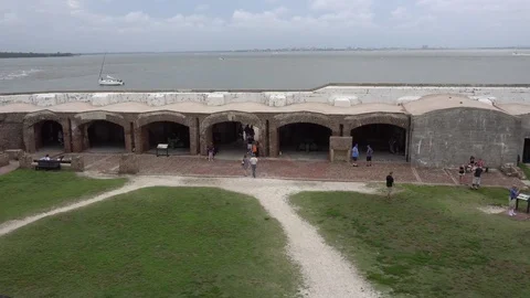 Fort Sumter Interior Front Wall Vídeos de archivo 77364973