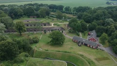 Fort Vechten Drone 2 Stock Footage 196980100