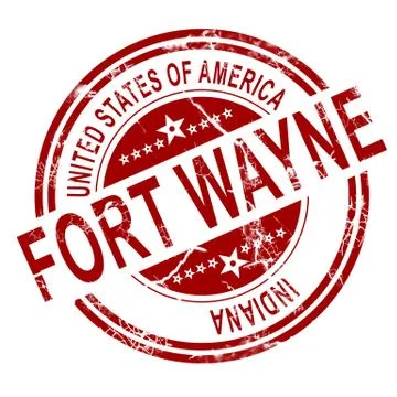 Fort Wayne stamp with white background Stock Illustration