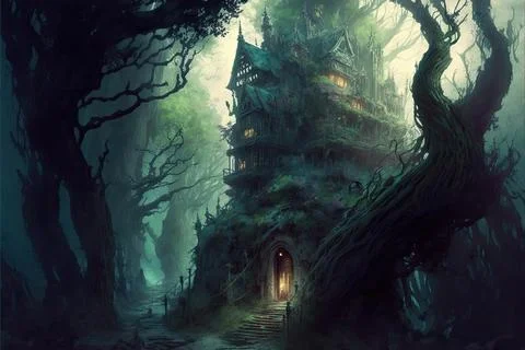 A Fort Within A Forest Stock Illustration