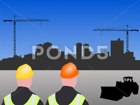 Fort worth construction site Stock Illustration