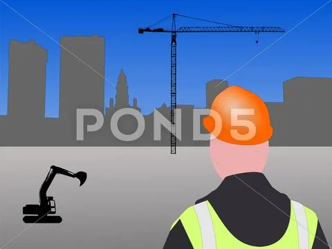Fort worth construction site Stock Illustration
