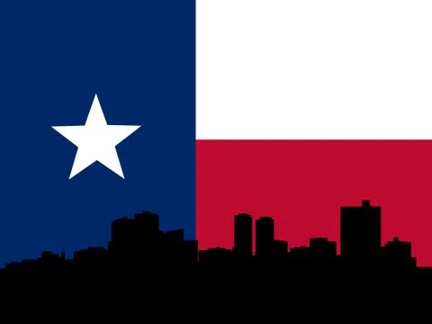 Fort worth with texan flag Stock Illustration