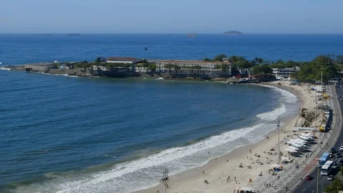 Forte de Copacabana, high angle view Stock Footage 127568568