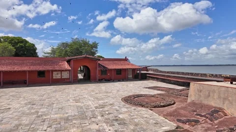 Forte do Presepio at Belem, Para, Brazil. It hosts the Encounter Museum Vídeo Stock 302656174