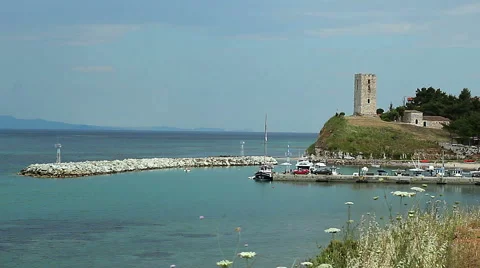 Fortess on a sea timelapse Stock Footage 64132733