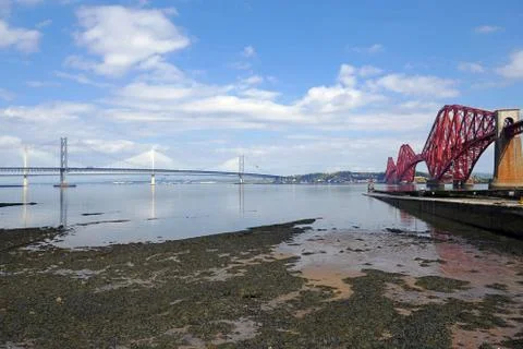 Forth bridge and forth road bridge Stock Photos