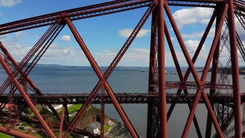 The Forth Bridge, Edinburgh, Scotland Stock Footage 213712236