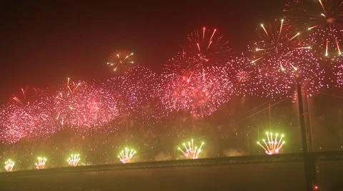 Forth bridge fireworks Stock Footage 41796253