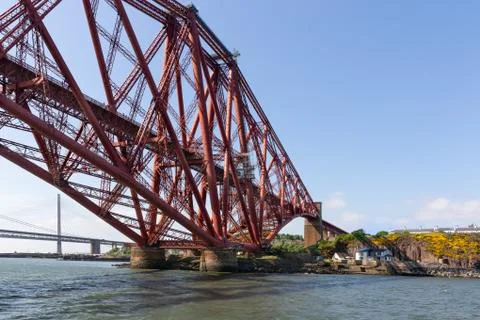 Forth Bridge over Firth of Forth near Queensferry in Scotland Stock Photos